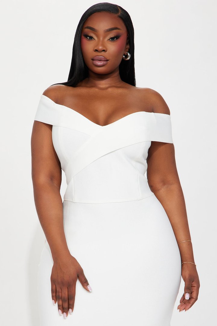 Amy Bandage Midi Dress - White