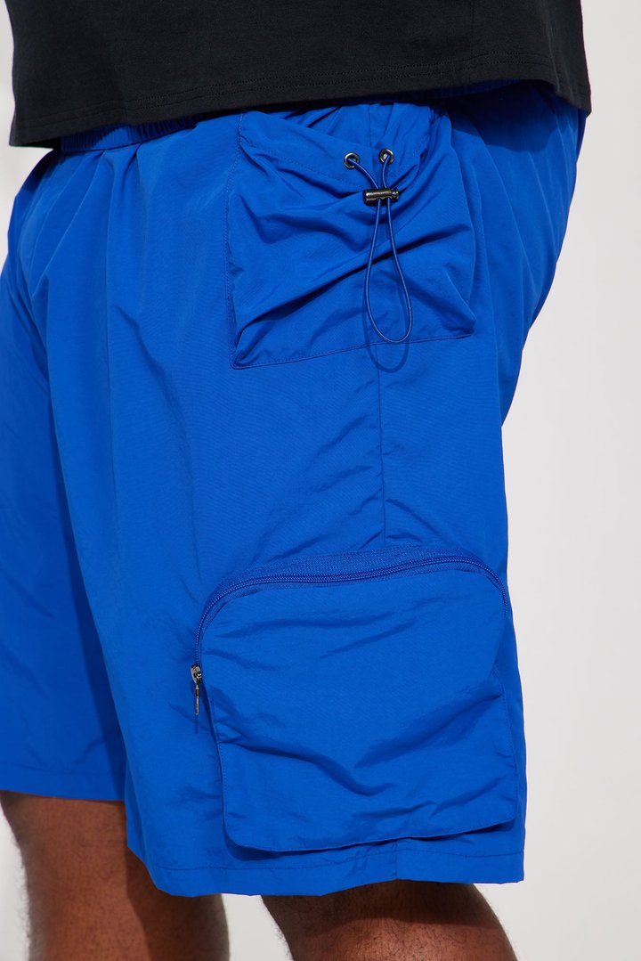 All This And That Nylon Cargo Shorts - Royal