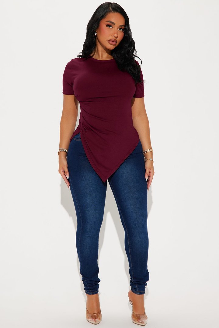 Take Control Asymmetrical Top - Burgundy