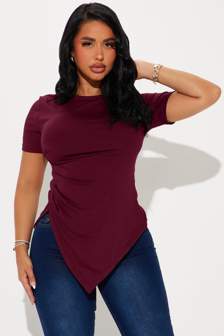 Take Control Asymmetrical Top - Burgundy