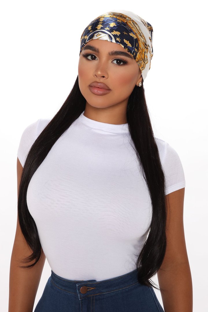 Just Want You Head Scarf - Navy/ Combo
