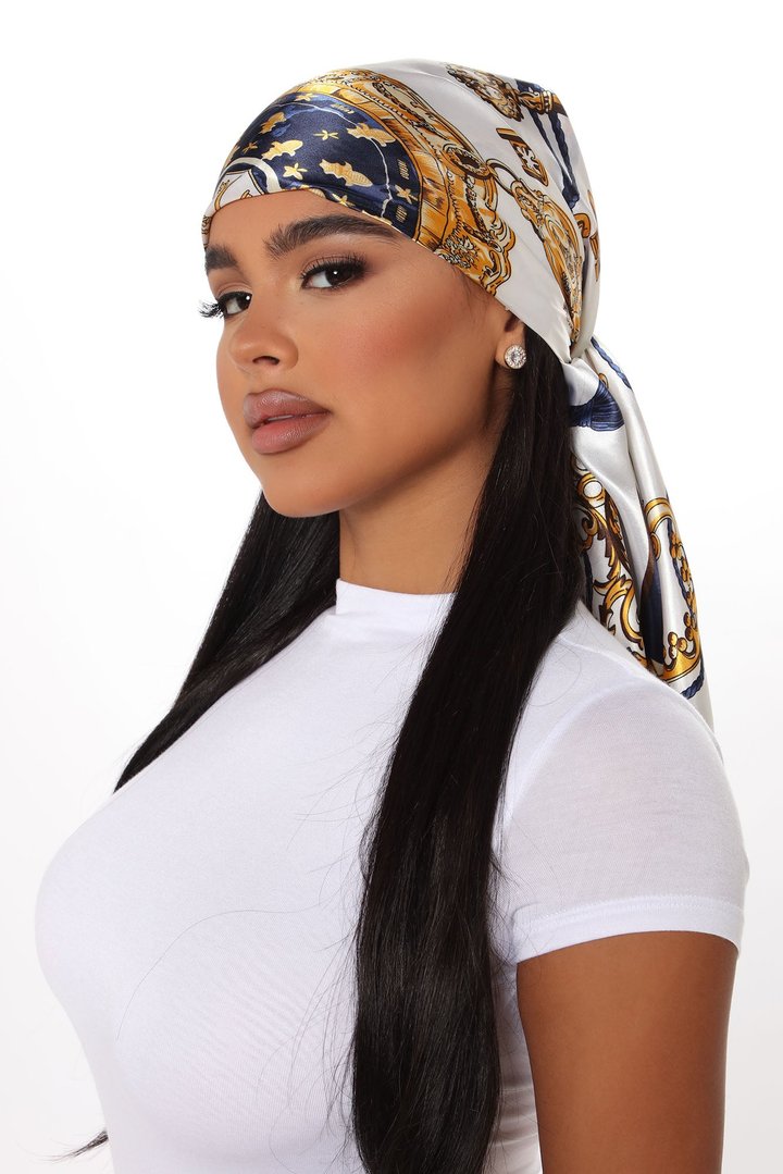 Just Want You Head Scarf - Navy/ Combo