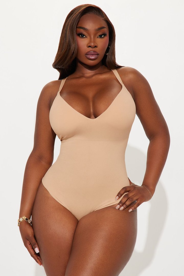 Get Snatched Compression Shapewear Bodysuit - Nude
