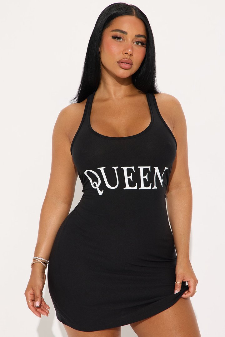 I Am Queen PJ Sleep Shirt - Black