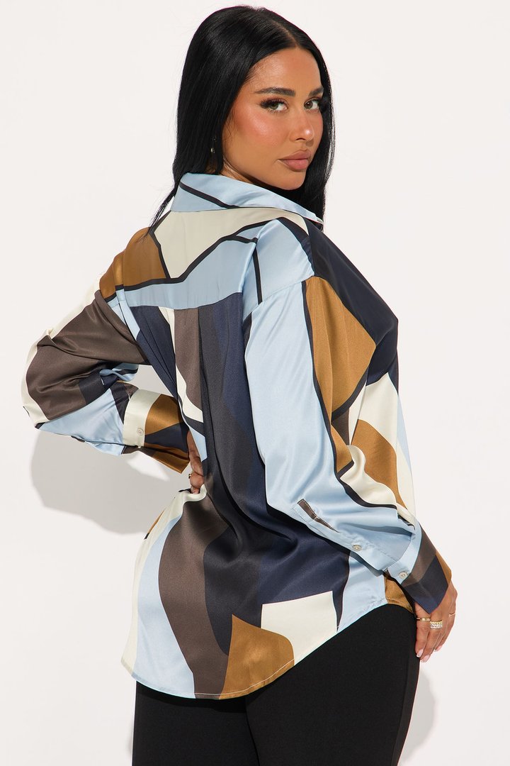 All The Little Things Satin Shirt - Black/combo