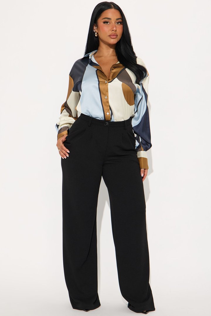 All The Little Things Satin Shirt - Black/combo