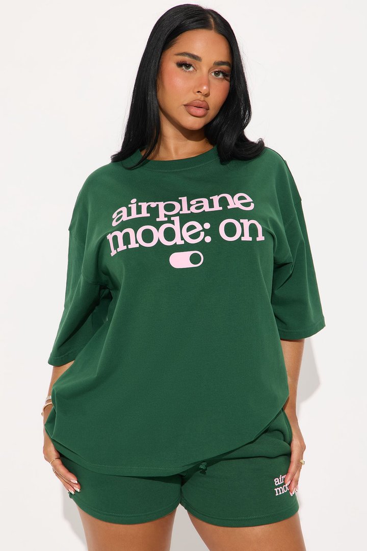 Airplane Mode On Lounge Short Set - Hunter