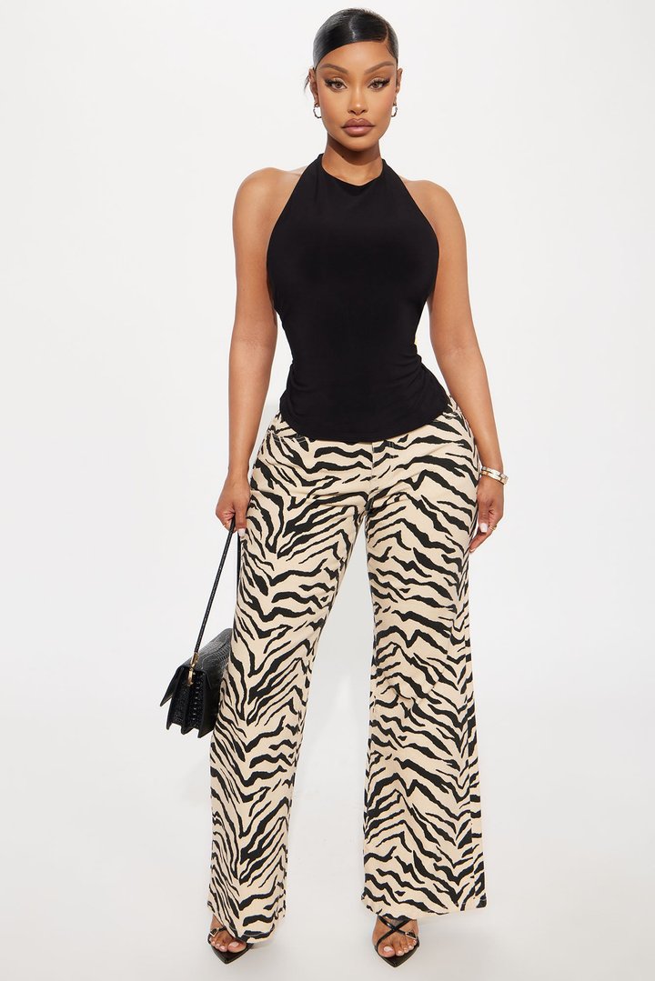 Gia Backless Halter Top - Black