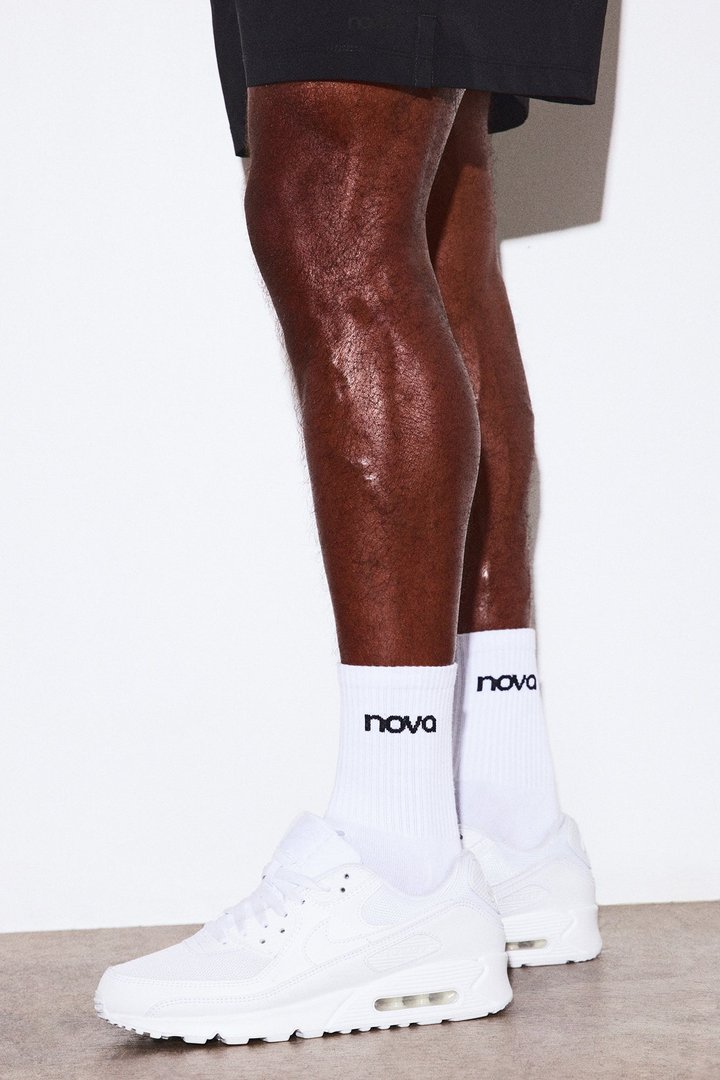 Nova Men's 2 Pack Gym Socks - White/Black