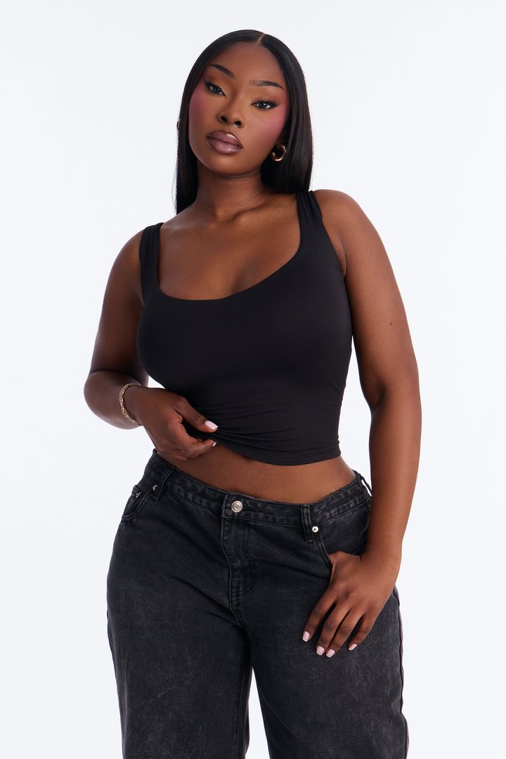 Quinn Double Lined Tank Top - Black