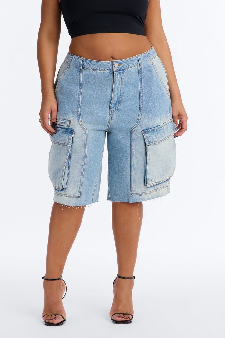 Parker Denim Cargo Jorts - Light Wash