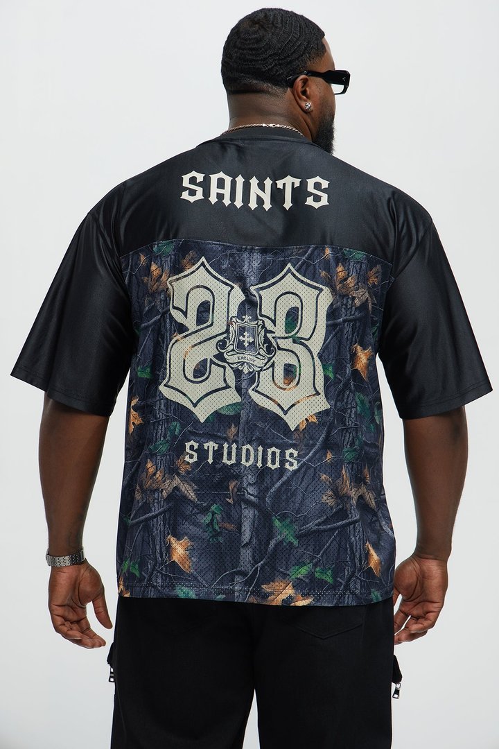 Saints Camo Short Sleeve Jersey - Black