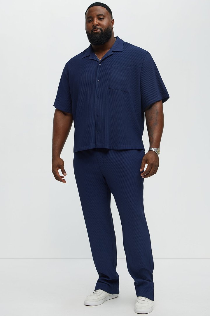 Show Up Slim Slit Pants - Navy