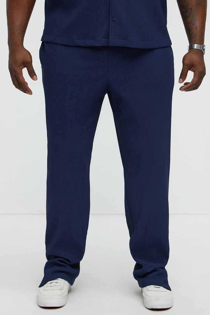 Show Up Slim Slit Pants - Navy