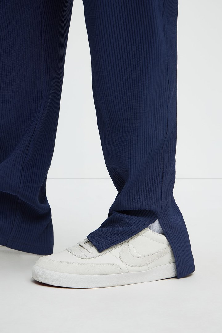 Show Up Slim Slit Pants - Navy