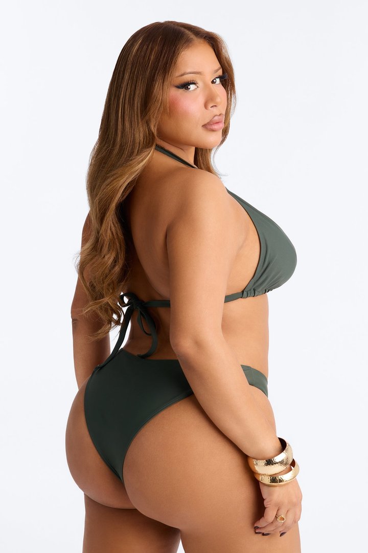 Maui Mix And Match Mid Rise Cheeky Bikini Bottom - Olive