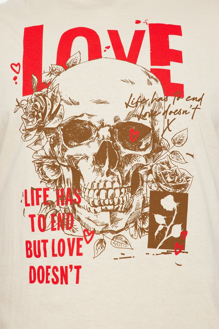 Love Doesn't End Short Sleeve Tee - Tan