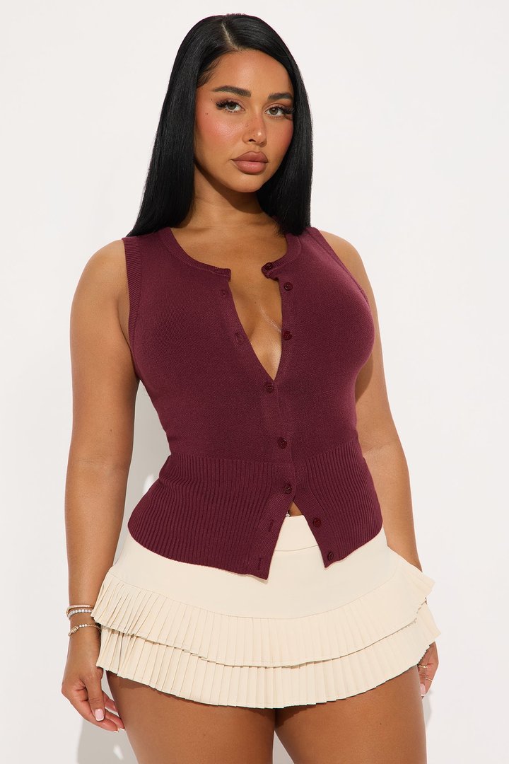 Another Day Sweater Vest - Burgundy
