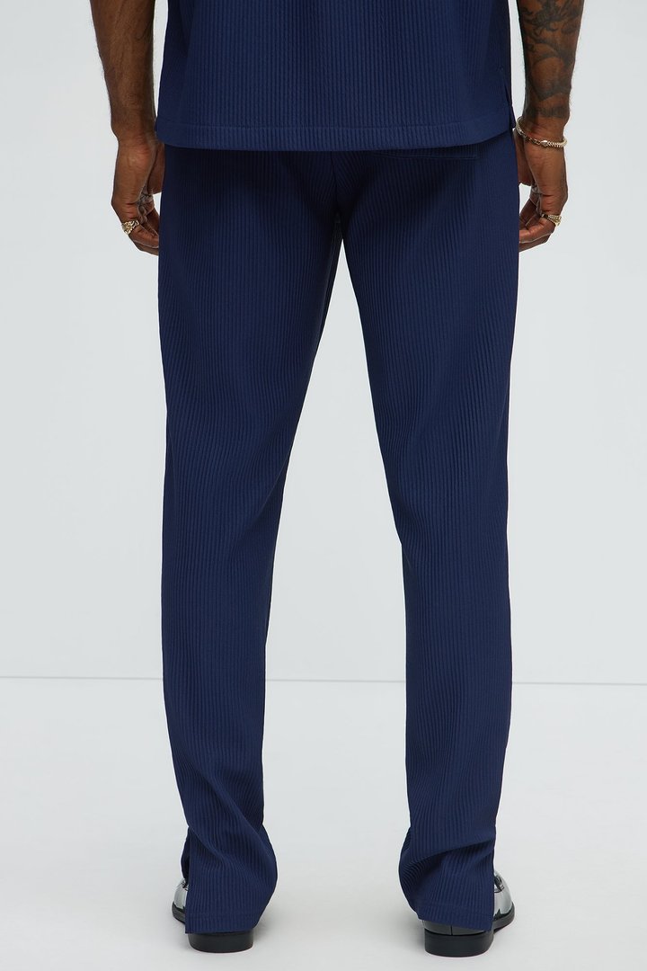 Show Up Slim Slit Pants - Navy