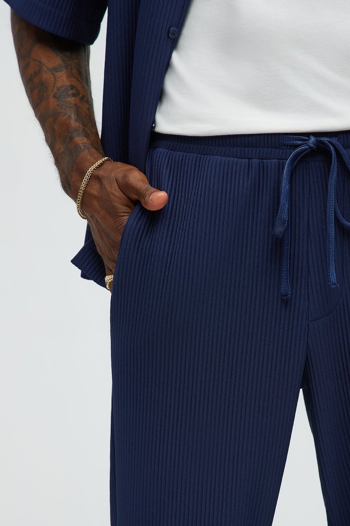 Show Up Slim Slit Pants - Navy