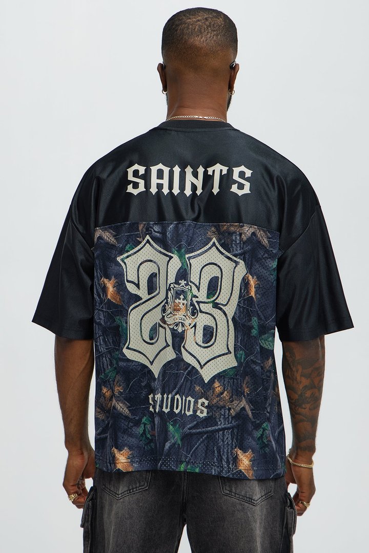 Saints Camo Short Sleeve Jersey - Black