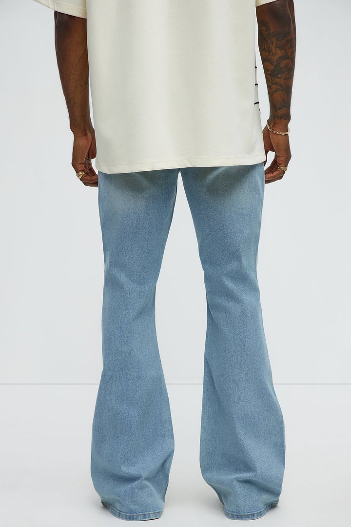 Stacked Slim Flare Grab Your Attention Jeans - Light Blue Wash
