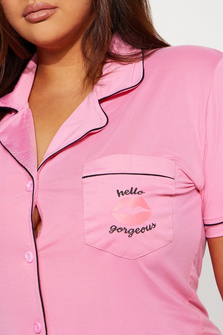 Hello Gorgeous PJ Short Set - Pink