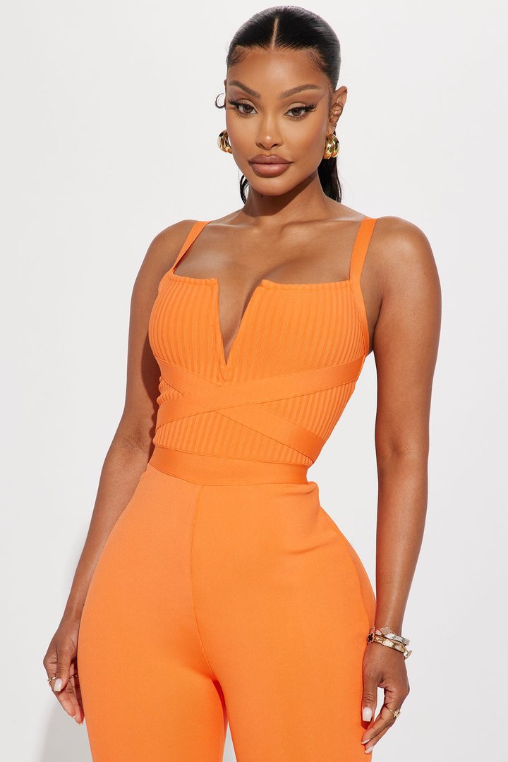 Misty Bandage Jumpsuit - Orange