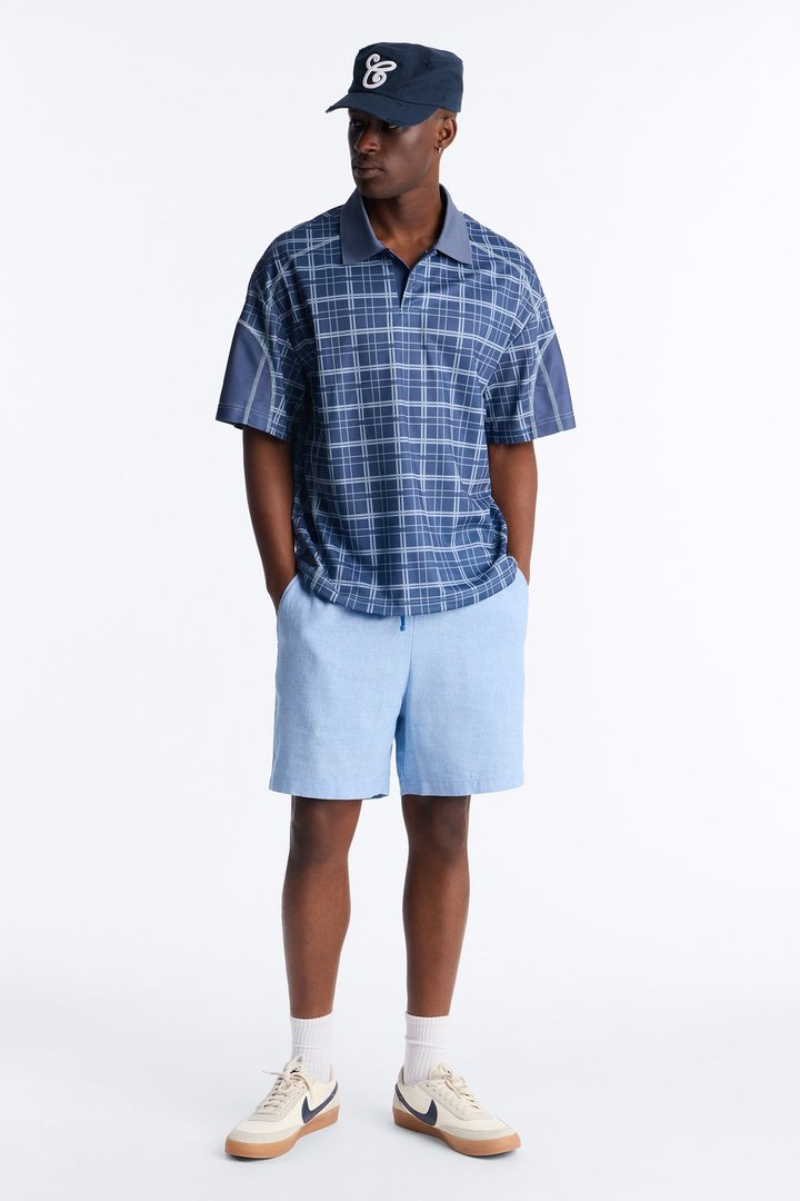 Bahamas Linen Shorts - Ice Blue