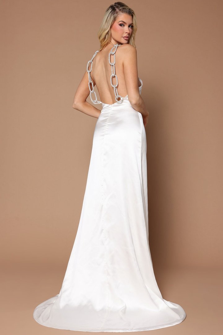 Sofia Satin Gown - White