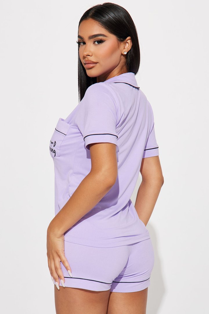 Good Morning Babe PJ Short Set - Purple