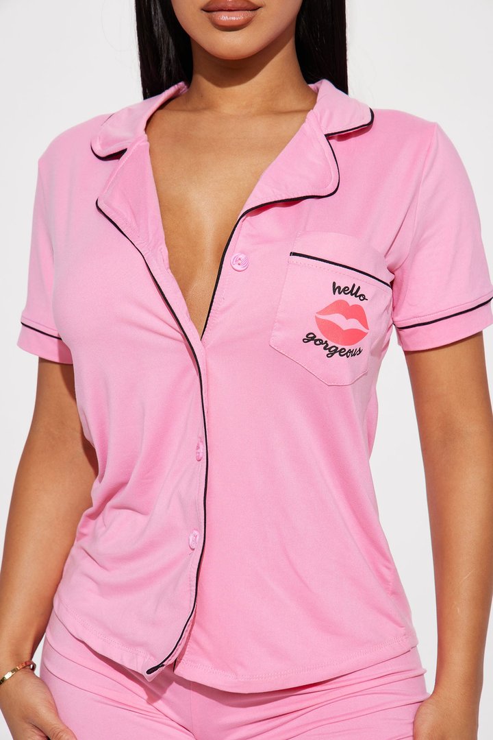 Hello Gorgeous PJ Short Set - Pink