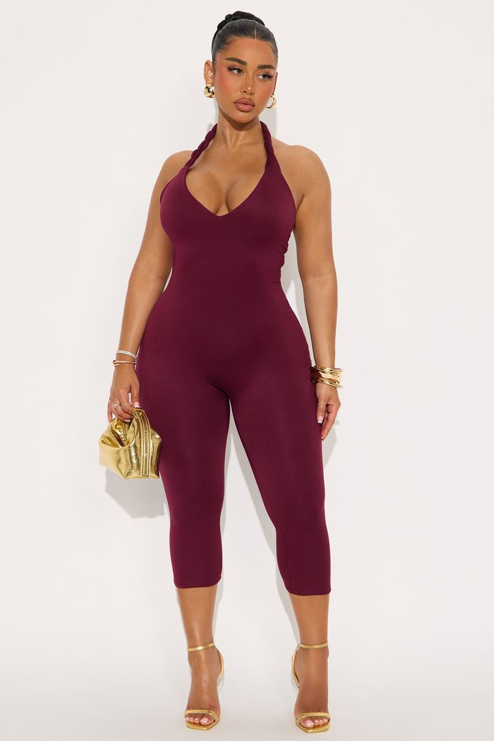 Endless Memories Capri Jumpsuit - Wine