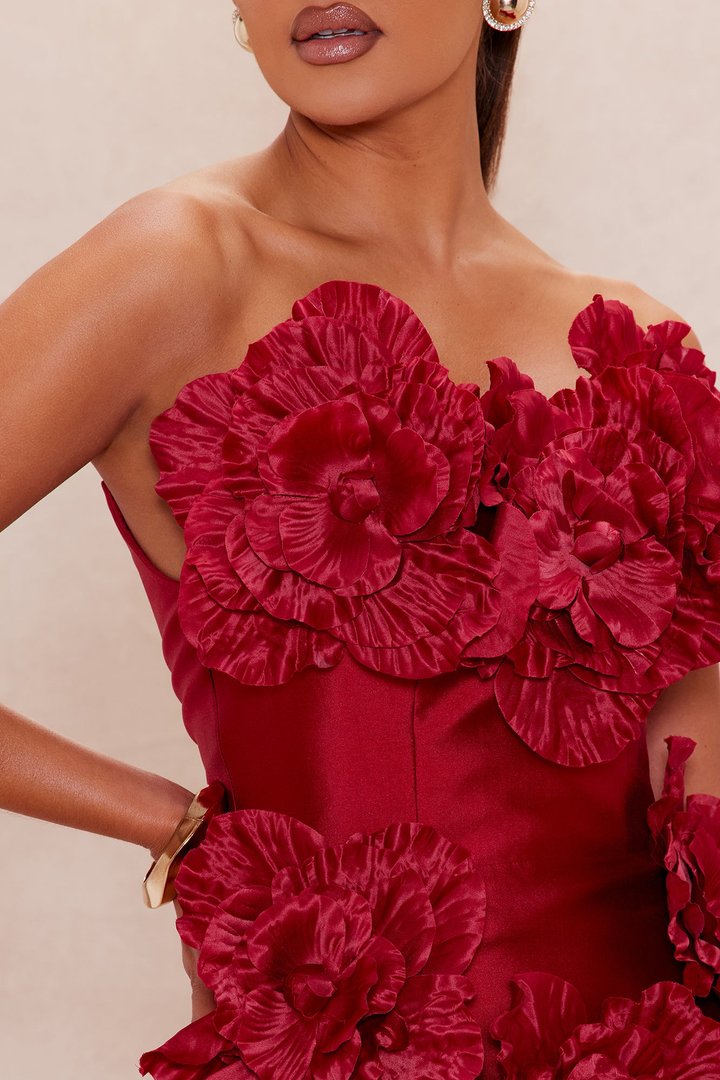 Dara Draped Taffeta Mini Dress - Red