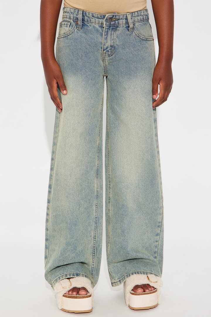 Mini Evelyn Wide Leg Jean - Vintage Wash