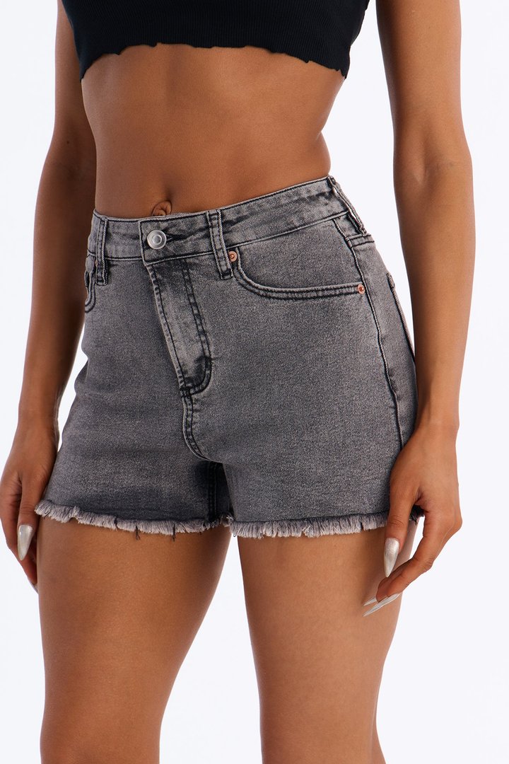 Always My Type Denim Shorts - Grey