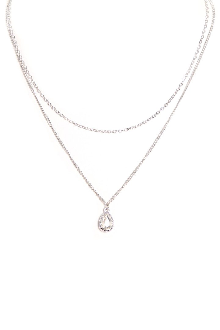 Pretty Dainty Layered Necklace - Silver