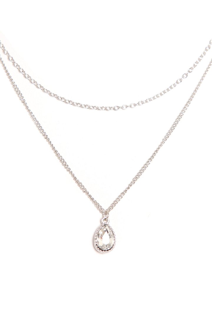 Pretty Dainty Layered Necklace - Silver