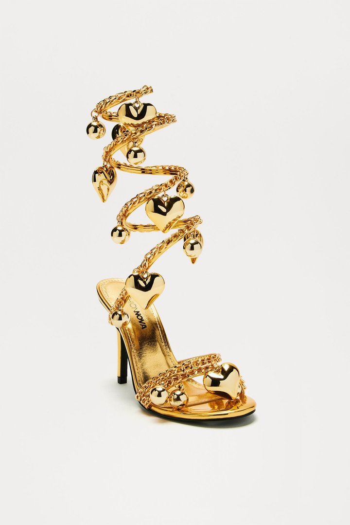 Lost Love Wrap Up Heels - Gold