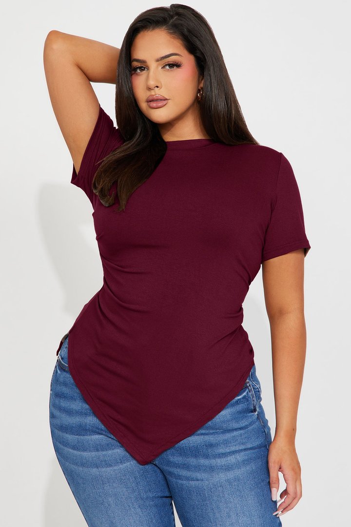 Take Control Asymmetrical Top - Burgundy