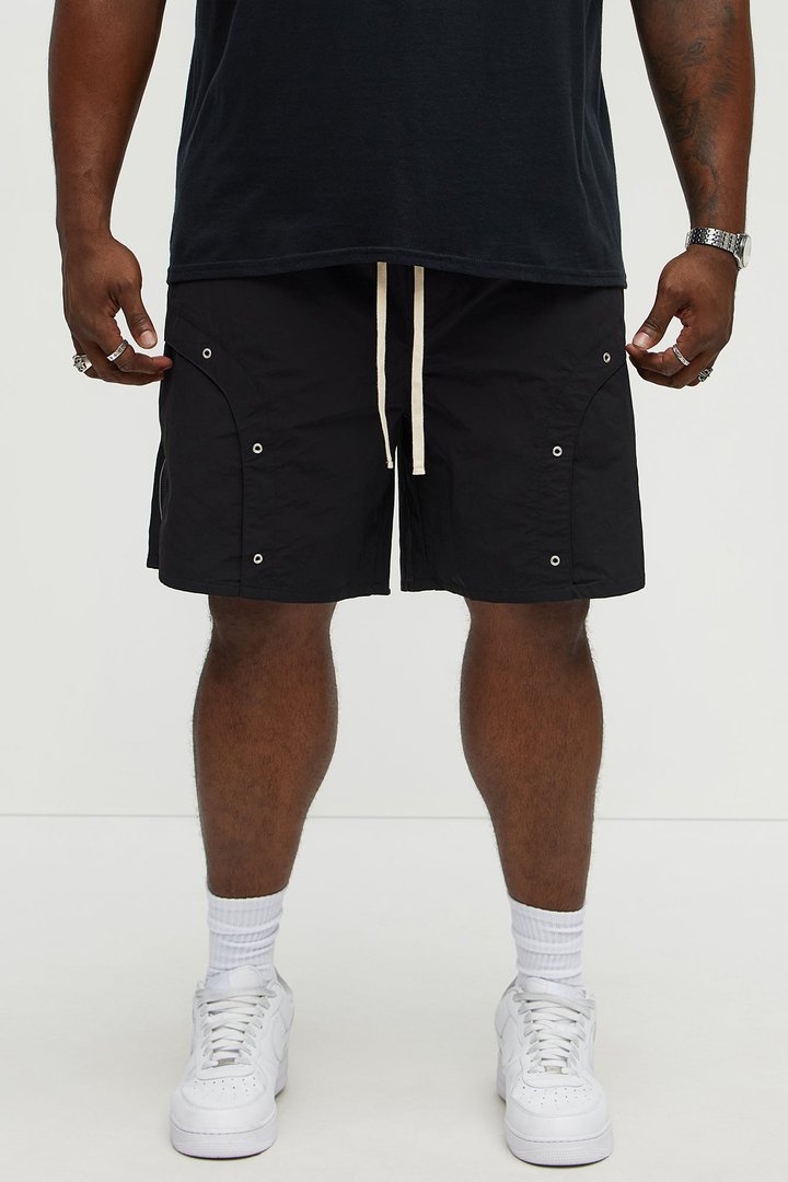 Hardware Relaxed Nylon Shorts - Black