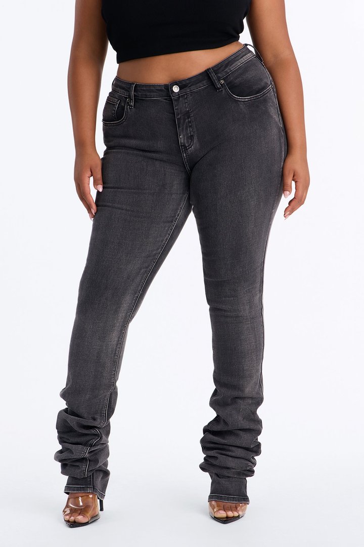 Barely There Stacked Skinny Jeans - Black Wash