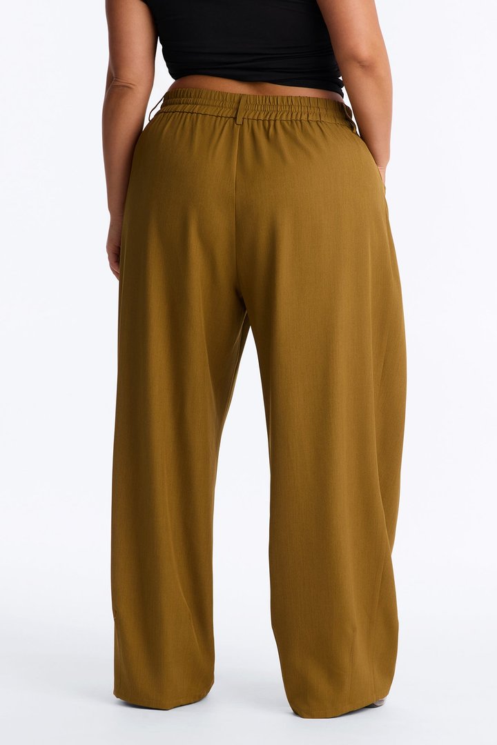 Always Easy Tie Waist Wide Leg Trouser - Olive