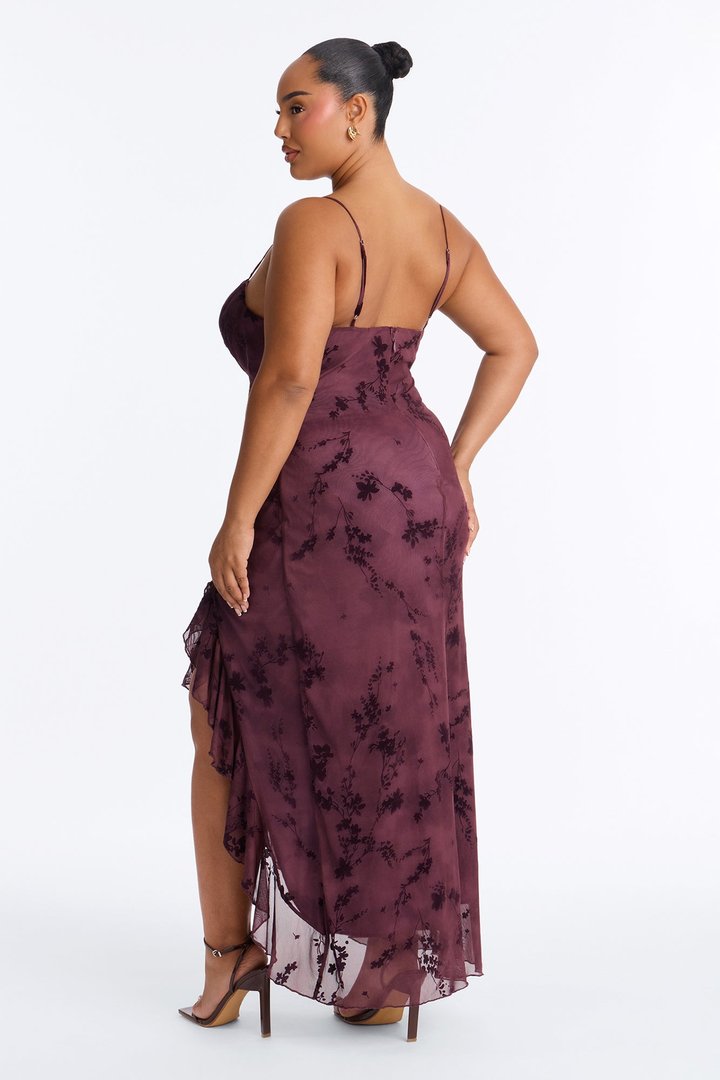 Miley Mesh Maxi Dress - Plum