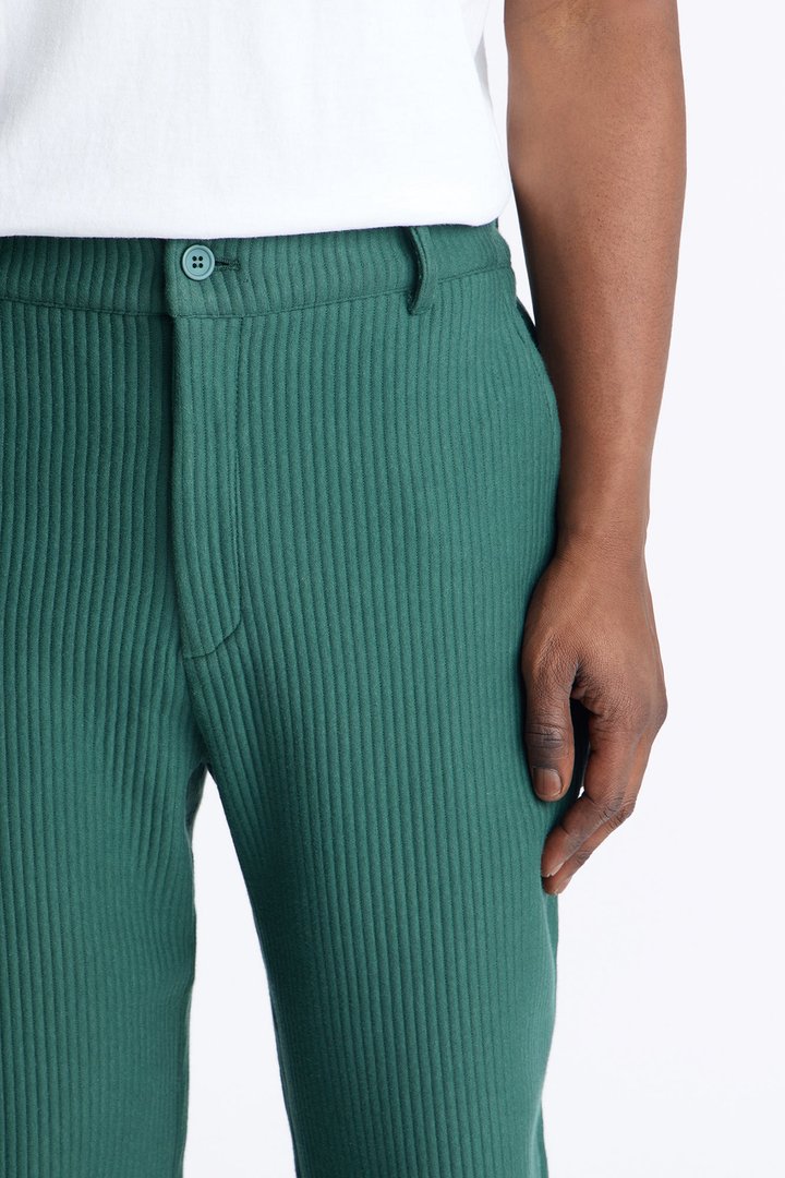 Textured Fleece Straight Leg Pant - Hunter Green