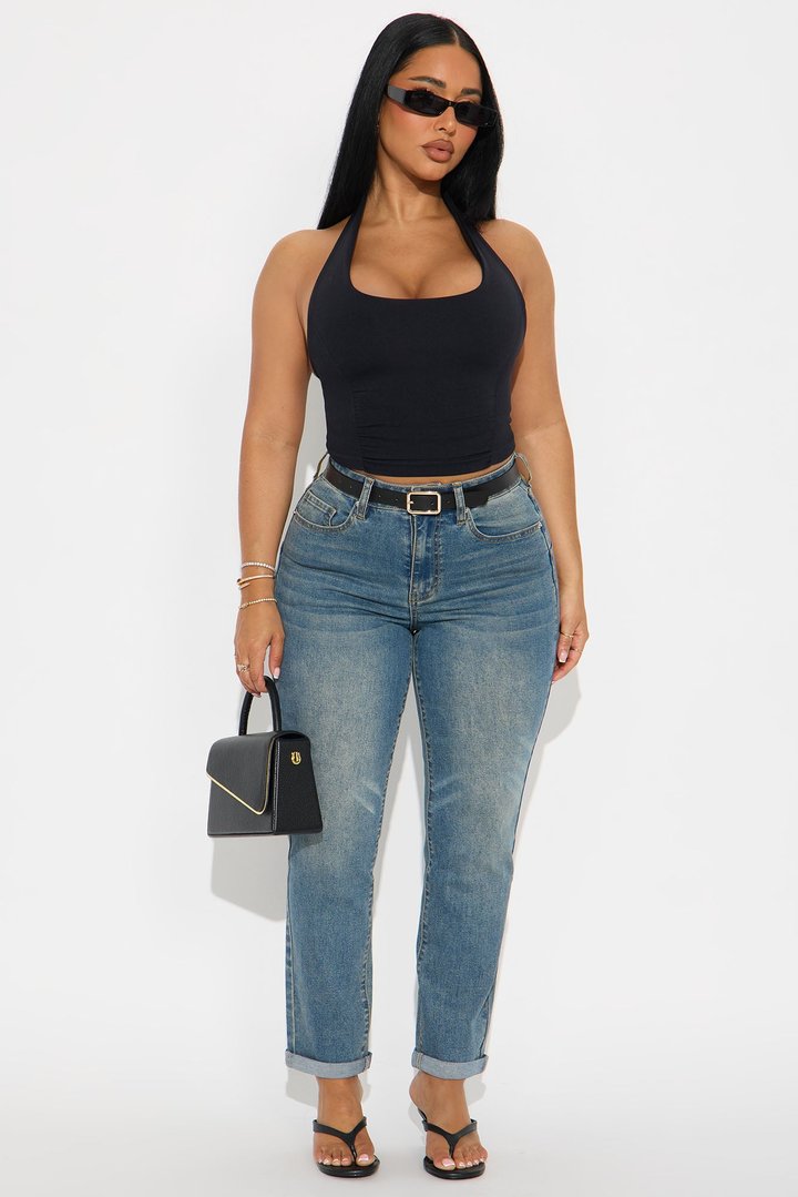 Clara Super Stretch Sculpting Mom Jeans - Vintage Wash