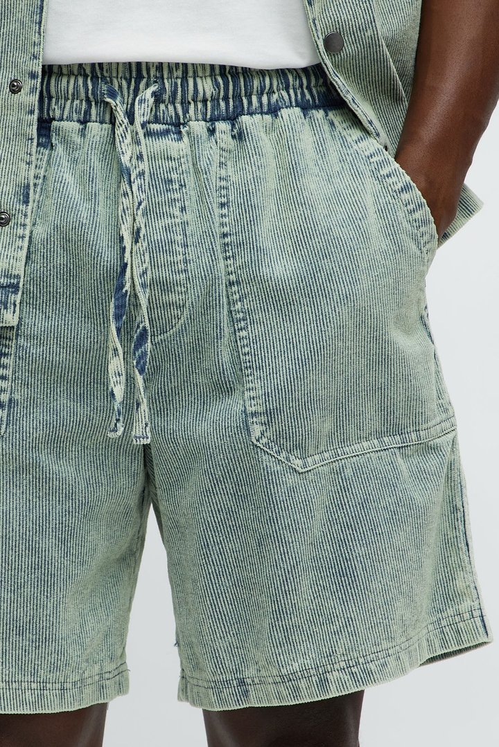 Ohio Corduroy Relaxed Shorts - Blue/combo