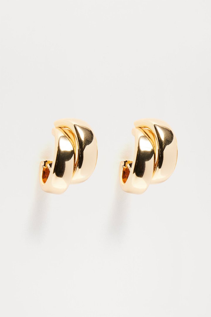 Gleam On Hoop Earrings - Gold