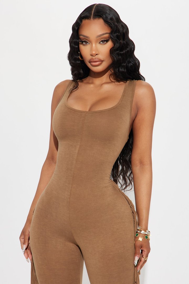 Fringe Feel Jumpsuit - Brown