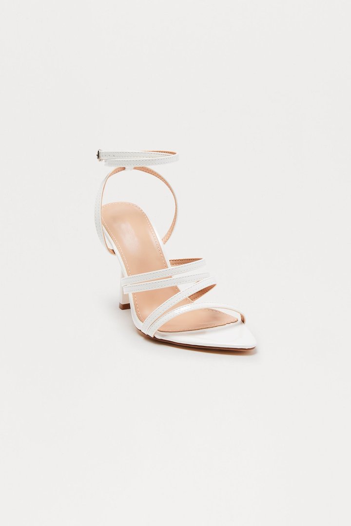 Affinity Ankle Strap Heels - White